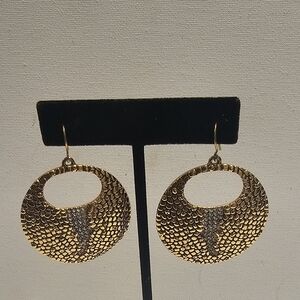 Signed Vince Camuto Gold and Silver Hoop Earrings
